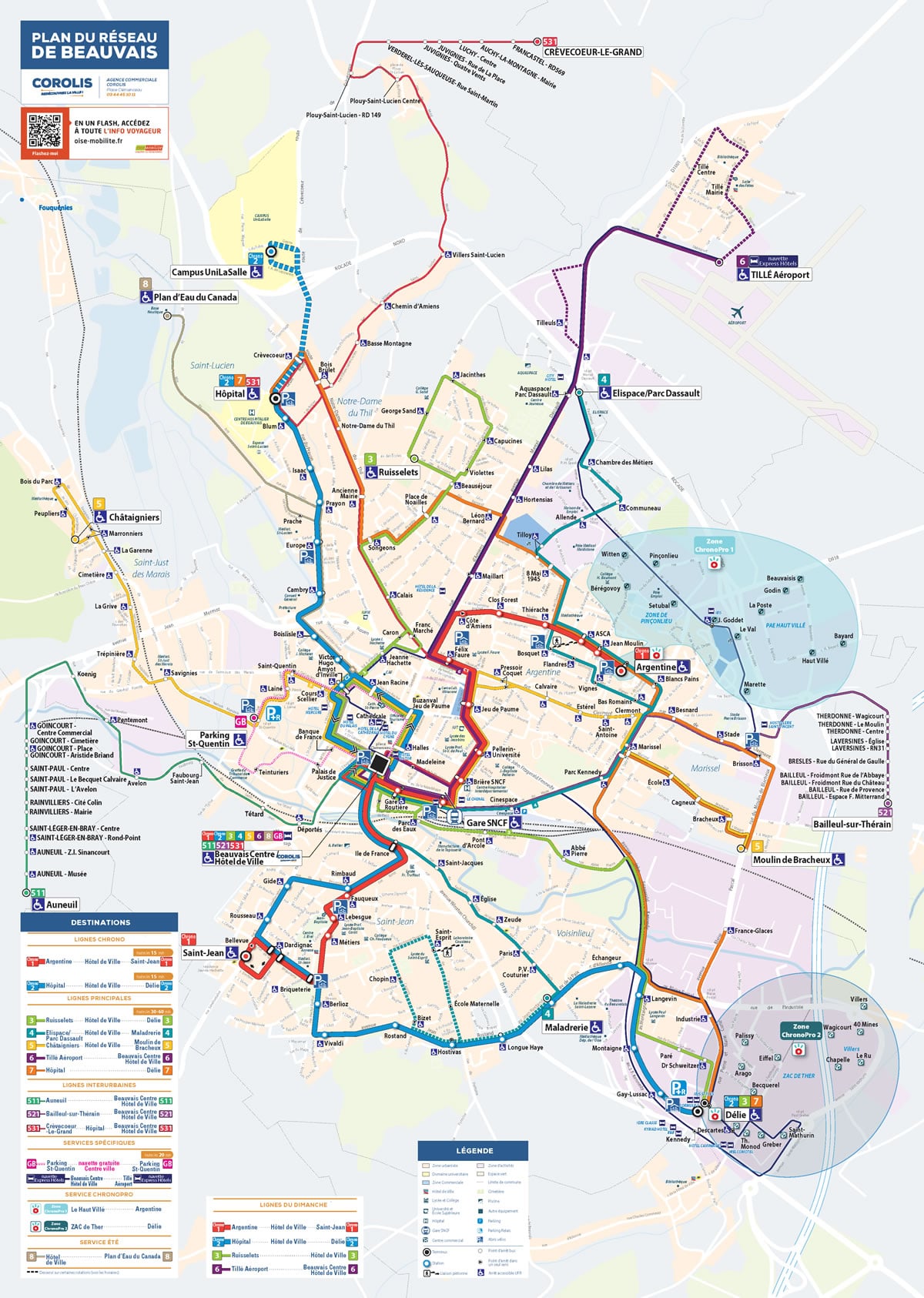 Plan du réseau de Beauvais 2023