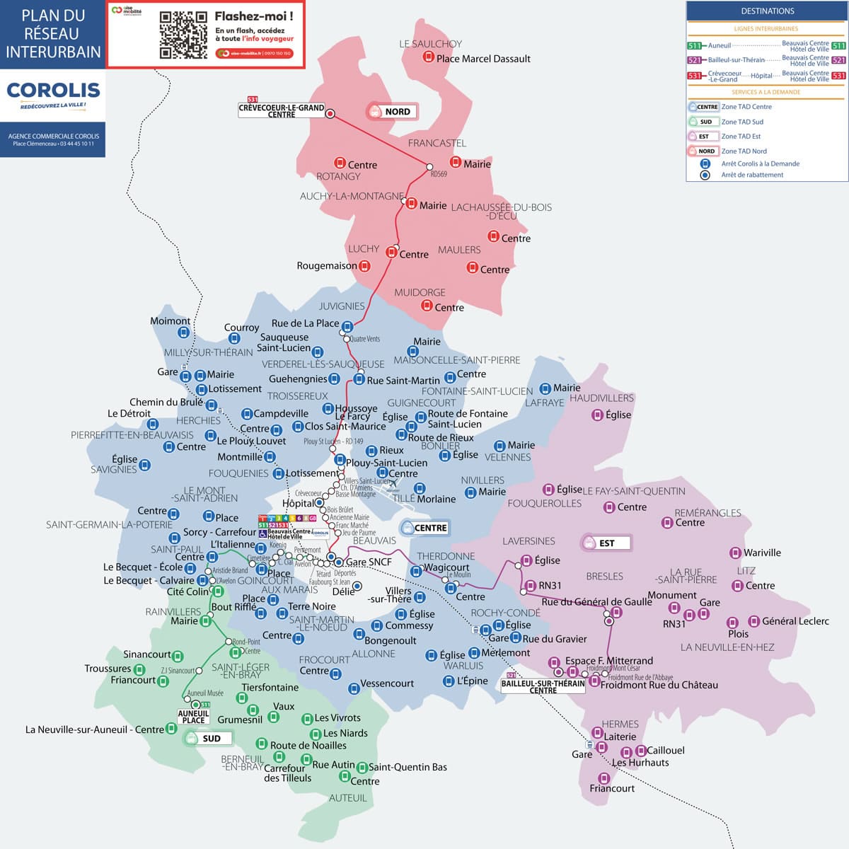 Plan du réseau interurbain